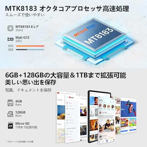 Kinstone タブレットPC Android12、タブレット 10インチ wi-fiモデル 6GB+128GB+1TB拡張、2in1タブレット  キーボード付き MTK8183 8コア、キッズタブレット 5G/2.4GHz、タブレット6の通販はau PAY マーケット - Velly  Supply | au PAY マーケット－通販サイト