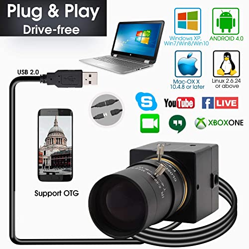 ELP 8MP USB カメラ 5-50mm 10X ズーム バリフォーカル ELP 8MP USB カメラ 5-50mm 10X ズーム バリフォーカル