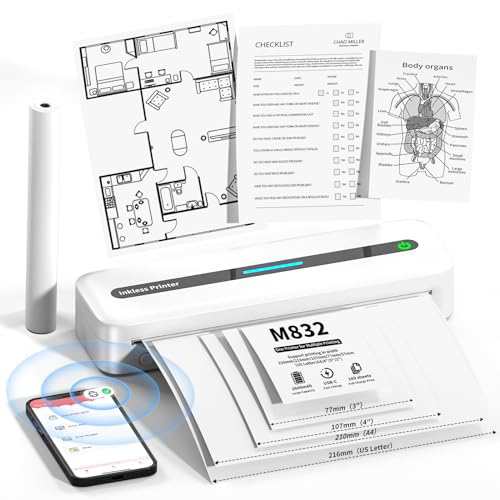 Itari M832-A4 モバイルプリンター ミニプリンター携帯プリンターコピー機 家庭用portable printer熱転写 プリンター 家庭用およびオフィ