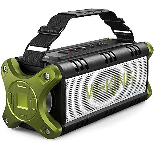 W-KING 50W Bluetooth スピーカー、IPX6 防水ポータブルスピーカー、ワイヤレススピーカー bluetooth 重低音、【40時間連続再生/強化され