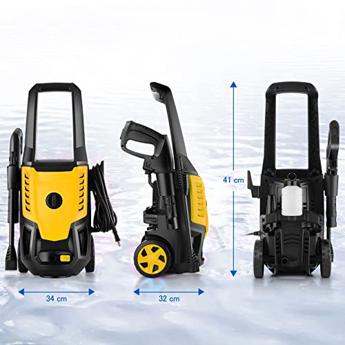 Suyncll 高圧洗浄機 最大吐出圧力 1500W 50Hz/60Hz東西日本兼用 水道直結・自吸両用 家庭用高圧クリーナー 高圧ホース10m+水道ホース3m+の通販は