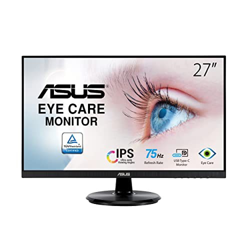 ASUS モニター Eye Care VA27DCP 27インチ / フルHD (1920 x 1080) / IPS / USB-C HDMI / 65W電力供給 / 75Hz / ブルーライト軽減 / フリ