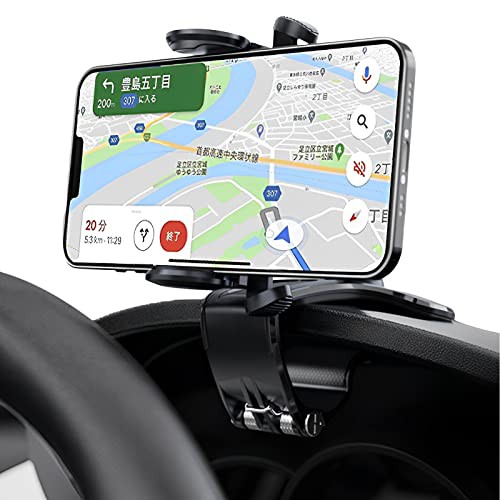 MOOSHO スマホホルダー 車 強化版 クリップ式 スマホスタンド 360°回転