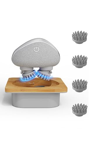 [breo] 電動頭皮ブラシ 頭皮ケア 3Dムーブ 竹製充電スタンド IPX7防水 乾湿両用 軽量 ヘッドスパ 全身使用可 コードレス 持ち運び便利 男女兼用 プレゼント 誕生日 ギフト scalp mini グレーの通販は 11,376円