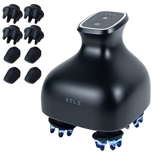 RELX EMS ヘッドスパ IPX7防水 (国内メーカー) 美容家電 頭皮ブラシ 頭皮ケア ギフト プレゼント スカルプケア (マットブラック)の通販は 12,616円