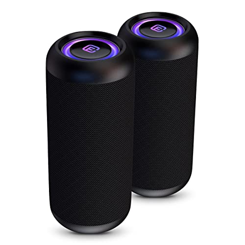 40s Bluetooth スピーカー 2台同時接続 防水 ブルートゥース 重低音 大音量 LED ステレオ 長時間 防塵 光る ワイヤレス ポータブル ゲーミング 風呂 SDカード ハンズフリー TWS PC スマホ テレビ iphon