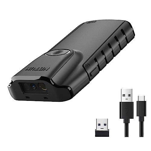 NETUM Bluetooth 2Dバーコードスキャナー、3-in-1小型ポータブルQRバーコードリーダー自動ワイヤレスガンスキャンバッククリップタブレットiOS Android Windows MacOS for Warehouse I