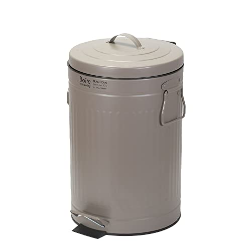 ベストコ ゴミ箱 ふた付き 12L ペダル式 静音設計 丸型 ブラウン NQ-0194 Boite トラッシュカンの通販は