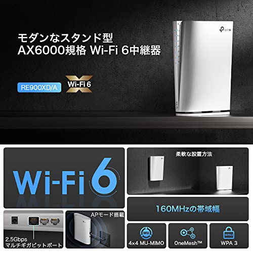 TP-Link WIFI 中継器 WiFi6 無線LAN 4804 Mbps (5GHz) + 1148