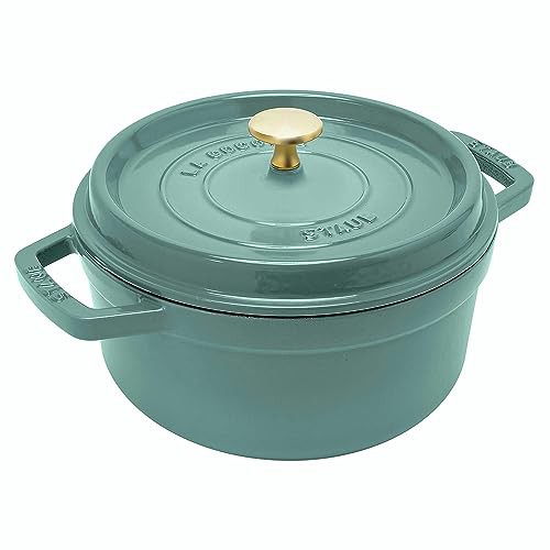 ストウブ(Staub) 「 ピコ ココット ラウンド ユーカリ 22cm 」 両手 鋳物 ホーロー 鍋 IH対応【シリアルナンバー付き日本正規販売品】 La