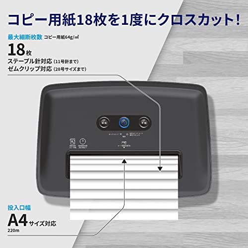 HP 電動シュレッダー 業務用(20L / 1-5人用) 静音55dB / 4x35mmクロスカット18枚同時細断(オフィス/事務所/家庭用) 連続細断20分間 大容