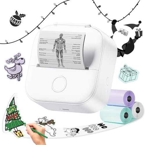 サーマルプリンター Phomemo T02 スマホ対応 ミニ モバイルプリンター 3ロールシール付き セット ポータブル型 ミニ感熱 コンパクト 充電でき ギフト Bluetooth接続 写真/ハガキ/リスト/領収書/付箋/ワード/ウェブ