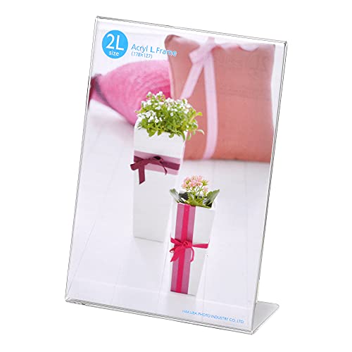 【まとめ買いセット】HAKUBA フォトフレーム アクリルLフレーム 2L タテ 12枚セット AMZFACL12-2LTの通販は 10,600円