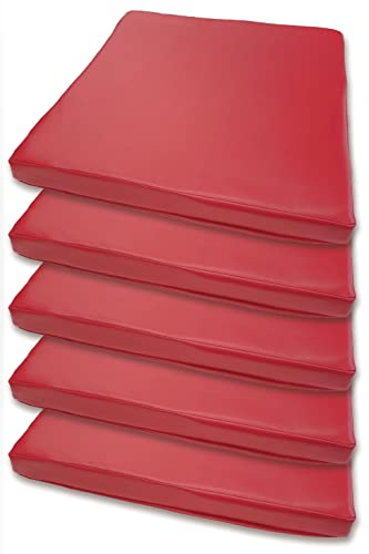 金鵄 レザークッション 低反発 高反発 座布団 コラム 50x50x5 (レッド, 5) 16,700円