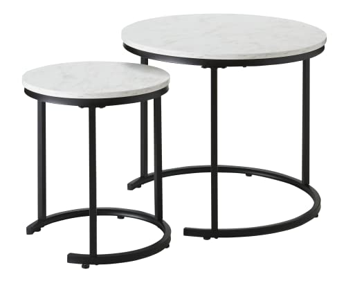 武田コーポレーション 【テーブル ローテーブル かわいい 大理石】ホワイト 60.4×60.4×42.5cm ネストテーブル 大理石柄60 ホワイト B2-NT60WHの通販は