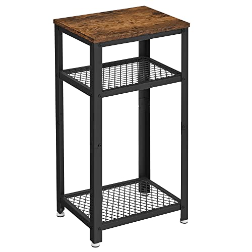 VASAGLE サイドテーブル ナイトテーブル ベッドサイドテーブル ソファ スリム 二段棚付き 幅40×奥行30x高さ75cm 北欧 収納家具 木目調 コンパクト LET75BXの通販は 6,364円