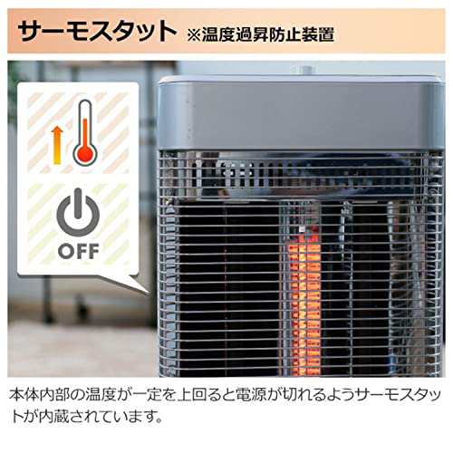 [山善] ツインヒート プラスネオ (速暖カーボンヒーター) (遠赤外線シーズヒーター) (300・900・1200W 出力切替3段階) (室温センサー) (