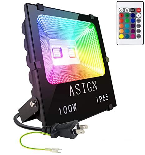 LED投光器 RGB フラッドライト 16色 4モード ガーデンライト リモコン付き 防水仕様IP65 (ホリデー照明ライト、風景ランプ、ステージラン