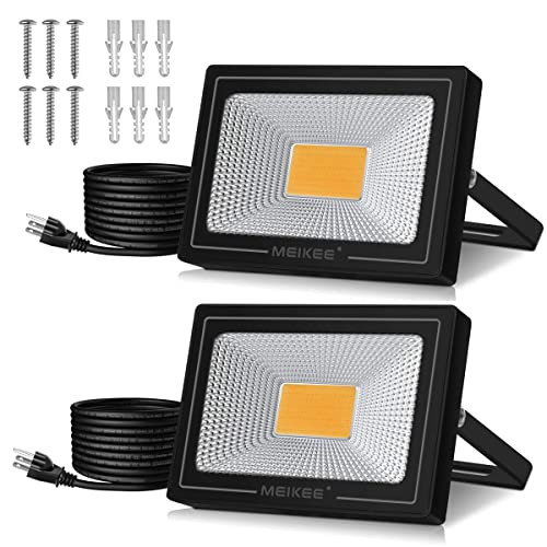 MEIKEE led 投光器 作業灯 看板灯 30W 電球色 集魚灯 駐車場灯 省エネ 高輝度 豪雨対応 工場 IP66防水 体育館用 倉庫照明 防犯灯 ナイター 船舶 屋外作業 屋内 屋外 設置可能 BBQ用3000K 2700LM 2の通販は 6,000円