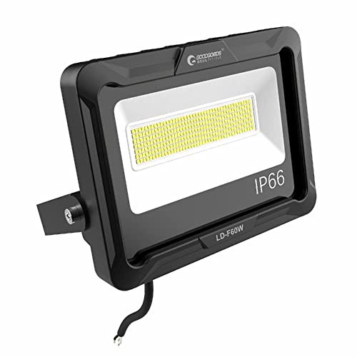 グッド・グッズ 60W LED 投光器 昼白色 100V対応 IP66 防水 ledライト ワークライト 高輝度 省エネ 120°広角照明 フラッドライト 看板灯