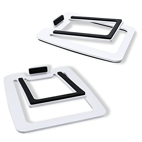 Sanyun SW601 メタルデスクトップスピーカースタンド コンパクト2''-3''スピーカー用、コンピュータPCテーブルトップモニタースピーカー用、SW208との併用を推奨（ペア、ホワイト）の通販は 5,035円