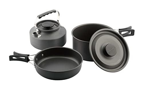 キャプテンスタッグ(CAPTAIN STAG) ケトル フライパン 鍋 クッカー Easy アルミクッカーセット 硬質アルマイト加工 収納ケース付 UH-4121