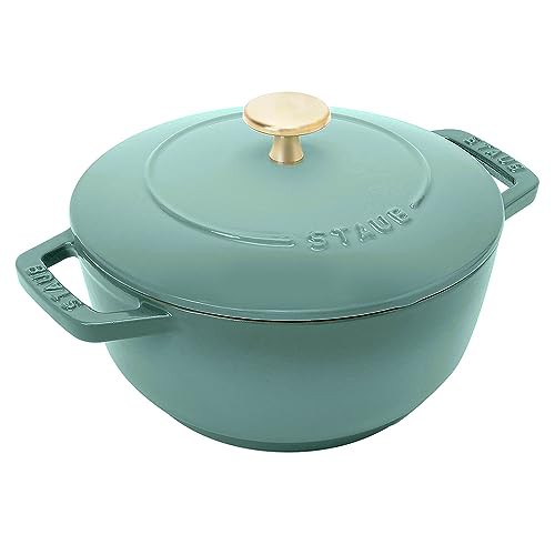 staub ストウブ 「 ワナベ ユーカリ M 18cm 」 両手 鋳物 ホーロー 鍋 炊飯 2合 IH対応 【シリアルナンバー付き日本正規販売品】 Wa-NABE