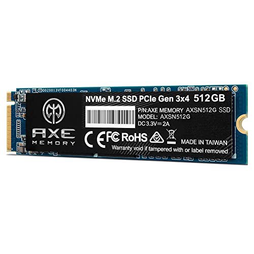 AXE MEMORY アクス SSD 512GB PCIe Gen 3.0 ×4 NVMe 内蔵M.2 2280 - AXSN512G