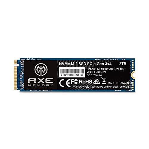 AXE MEMORY アクス SSD 2TB PCIe Gen 3.0 ×4 NVMe 内蔵M.2 2280 - AXSN2T