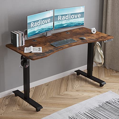 Radlove ゲーミングデスク 机 電動昇降式スタンディングデスク パソコンラック PCデスク つくえ 高さ調節可能 高さ調節メモリー機能付き 幅140CM×奥行76CM 高さ 69-115CMの通販は 23,141円