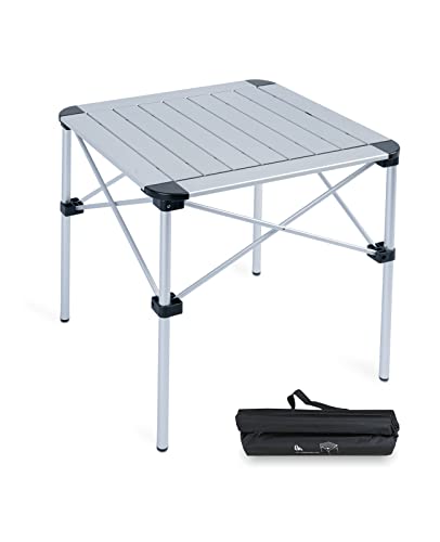 iClimb (アィクライム) アウトドア テーブル 性 キャンプ 折りたたみテーブル 耐荷重80kg ロールテーブル コンパクト キャンプ用品 机 アルミ 製 軽量 耐熱 防酸化処理 つや消し 収納袋付き [2サイズ S/L] (M-5の通販は 6,885円