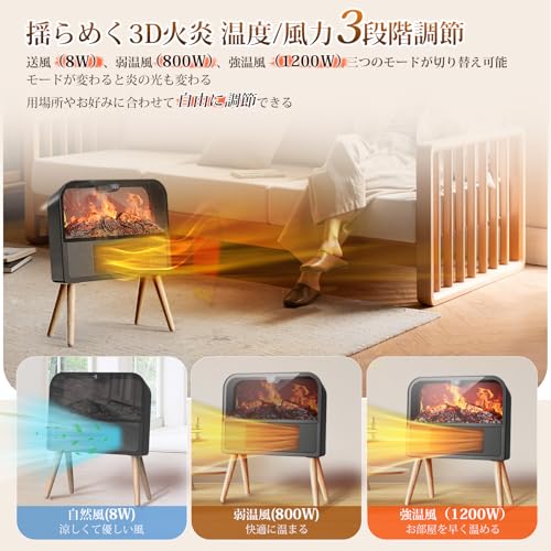 暖炉型 セラミックヒーター ECO知能恒温 節電対策 電気ヒーター