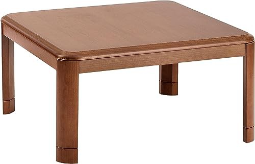 [山善] 家具調 こたつ テーブル 80cm 正方形 一人暮らし 天然木 継脚タイプ 高さ2段階調整 中間入切スイッチ コード収納ボックス付 ブラウン WG-805H(MB)こたつ