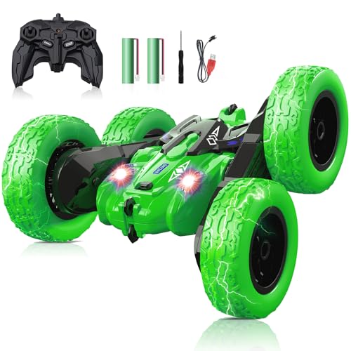 2024年昇級版binoa ラジコンカー 子供向け スタントカー 360度両面ロールラジコン オフロード車 2.4Ghz高感度ワイヤレスリモコン ドリフトオフロード LEDライト付き 大容量バッテリー rc car 日本語取扱説明書の通販は