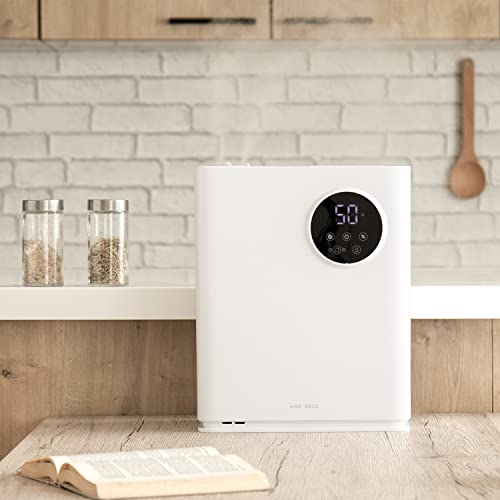 モダンデコ 加湿器 ハイブリッド  UVライト 除菌 加熱式 上部給水 卓上 (ホワイト)の通販は