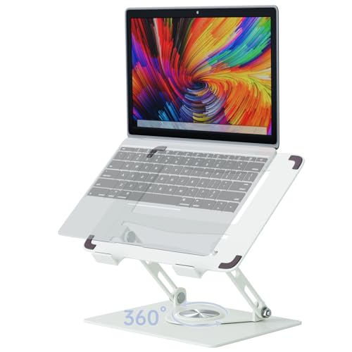 MOHOPE ノートパソコン スタンド パソコン 台 360度回転式 パソコン スタンド ノートpcスタンド ipad スタンド 角度 高さ無段階調節 タブレット スタンド 折りたたみ式ノートpcスタンド ノートパソコン 冷却 腰痛/猫背の通販は
