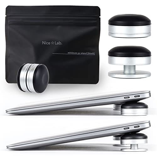 Nice Lab. 小型 軽量 PCスタンド キーボードスタンド ノートパソコンスタンド タブレットスタンド 携帯スタンド 持ち運び便利 高さ調節 姿勢改善 PC冷却効果 マグネット一体型の通販は 4,550円