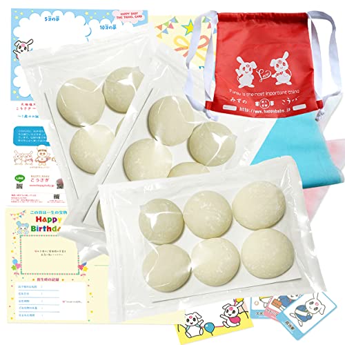 すべて揃う！一升餅（リュック型巾着付） 『丸型 』『小分け 18個』 白い餅 お祝いセット シール名入れ対応の通販は 7,800円