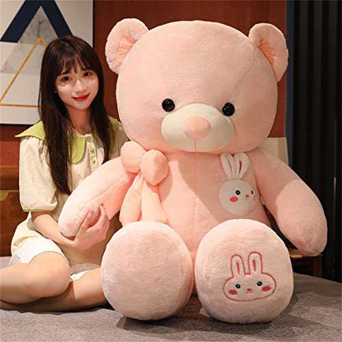 BEARS'HOME ぬいぐるみ 特大 クマ くま テディベア クリスマス 大きい 動物 ぬいぐるみ 抱き枕 キャラクター INS人気 お誕生日プレゼント インテリア 熊縫い包み 置物 店飾り (80cm, ピンク)