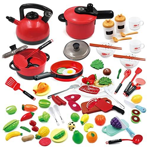 rui yueおままごとセット 73点セット おままごと知育玩具 調理器具セット 男の子 子供 人気 誕生日プレゼント クリスマス プレゼント 6歳以上の子供に適していますの通販は