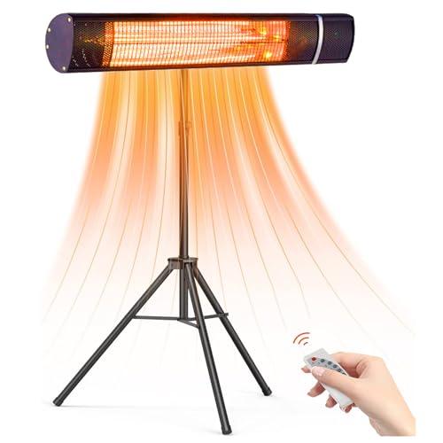 BADUS 電気ヒーター 省エネ 屋外 遠赤外線ヒーター 高速暖房アウトドア 自立型/壁掛け式カーボン IP65防水 屋内ハロゲンヒーター pse認証取得済み 過熱保護1500W 業務用/家庭用（三脚スタンド付き）の通販は