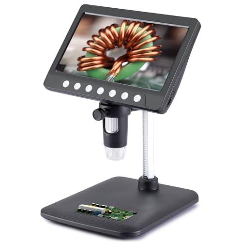 Koolertron デジタル顕微鏡 マイクロスコープ USB顕微鏡 電子顕微鏡 7インチLCD 12MP 1-1200X倍率 1080P 電子スコープ 電子拡大鏡 32G SDカード付き 回路基板修理/生物観察/時計修理/ジュエリー検査
