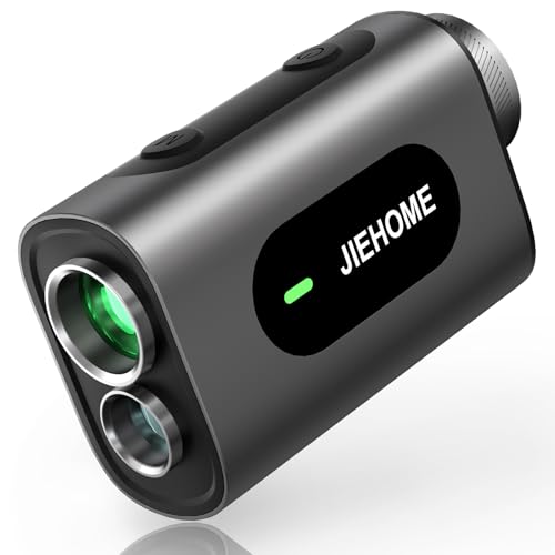 JIEHOME GOLF ゴルフ距離計 ゴルフレーザー距離計 1000m/1093yd対応 最速0.05S測定 6.5倍望遠 高透過レンズ 小型 ゴルフ用レーザー測定器 高低差補正機能ON/OFF 競技対応 連続測定 垂直/水平測定 スピ