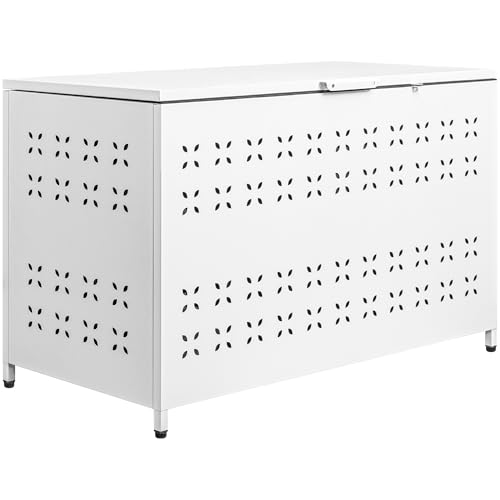 大型 屋外 ゴミ箱 大容量 ゴミステーション 折り畳み式 簡単設置 ゴミ収集ボックス カラス除け&ゴミ荒らし防止 公共場所や大規模な庭園に最適 ふた付き（(ホワイト?h組立式）の通販は 30,900円