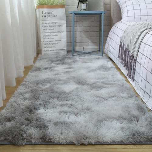 カーペット ラグ 120*160cm/80*120cm 滑り止め ふわふわ ラグマット 洗える オールシーズン対応 (80*120cm, ライトグレー)