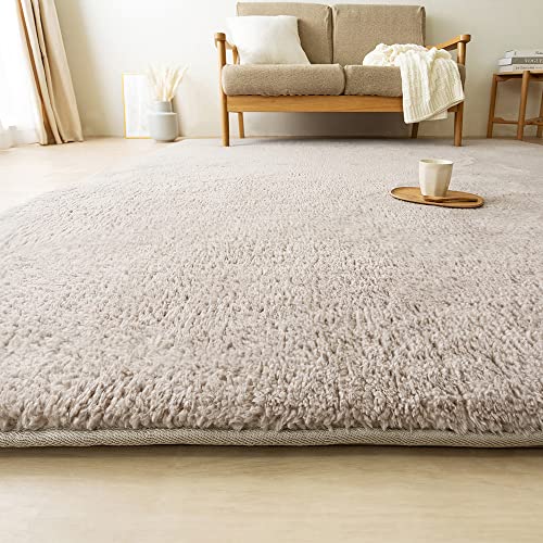 アイリスオーヤマ カーペット ラグ ラ・クッションラグ シープ調ボア 185×240cm 全厚約3cm 滑り止め付き ホットカーペット対応 2畳 はっ水加工 遮音効果 低ホルム もちもち 北欧 おしゃれ マット ACRSB-1824 ベーの通販は 18,300円