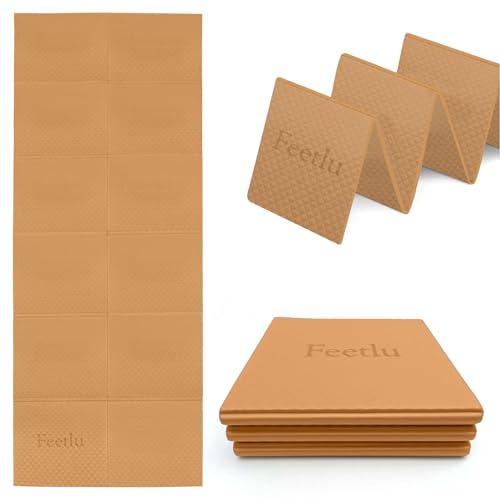 折りたたみ式ヨガマット - 厚さ6mm、軽量で旅行用に保管しやすい - ヨガ、ピラティス、ホームトレーニング、フロアエクササイズ用の滑り止め折りたたみ式エクササイズマットの通販は 4,836円