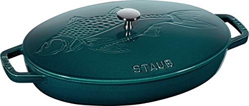 ストウブ(Staub) 「 フィッシュシグネチャー オーバル ホットプレート ラ 」 両手 鋳物 ホーロー 鍋 IH対応 シリアルナンバー付き日本正規販売品 40501-125の通販は 35,880円