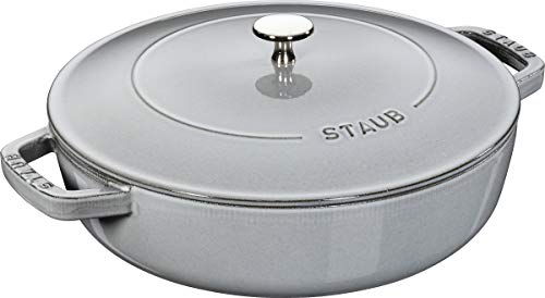 staub ストウブ 「 ブレイザー ソテーパン グレー 28cm 」 大きい 両手 鋳物 ホーロー 鍋 浅型 すき焼き IH対応 日本正規販売品 Braiser 40511-470の通販は