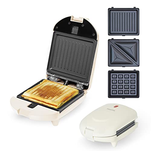 applife 3in1 着脱式 朝食パックサンドメーカー | ホットサンドメーカー ・ ワッフルメーカー ・ パニーニメーカー がこれ一台で！ 着脱式 の フッ素加工プレート なので お手入れ簡単 電気式 なので 忙しい朝 も 卓上 での通販は 6,600円